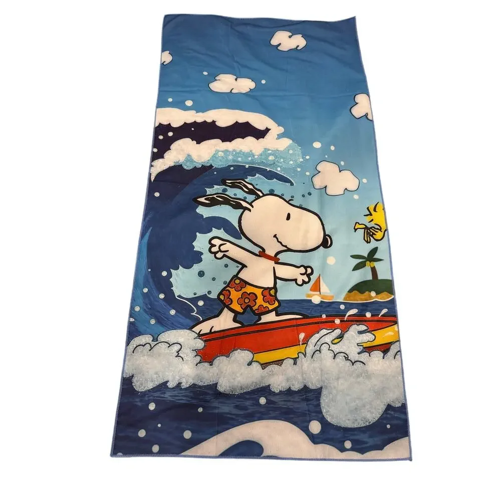 Snoopy peanuts surfing beach towel
